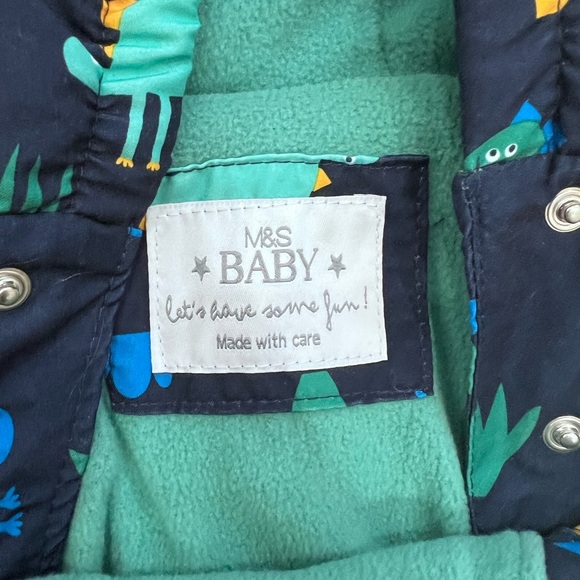 Marks & Spencer Dinosaur Print Kids One Piece Snowsuit - Picture 6 of 7